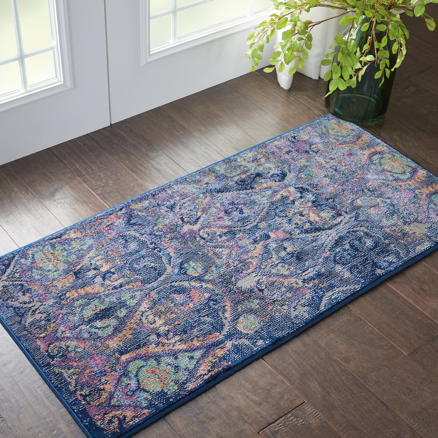 Nourison Ankara Global 2' x 4' Navy Multicolor Bohemian Indoor Rug