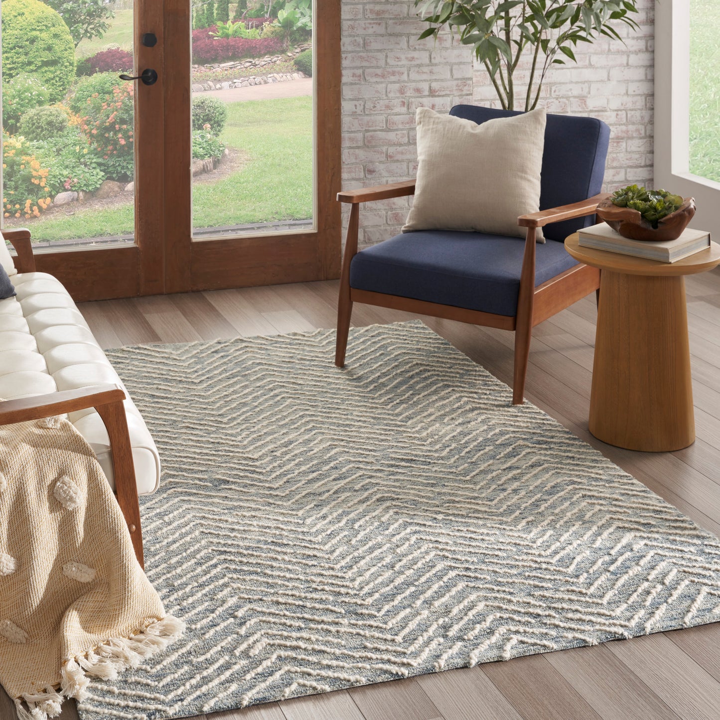 Nourison Colorado 3'9" x 5'9" Indigo Ivory Modern Indoor Rug