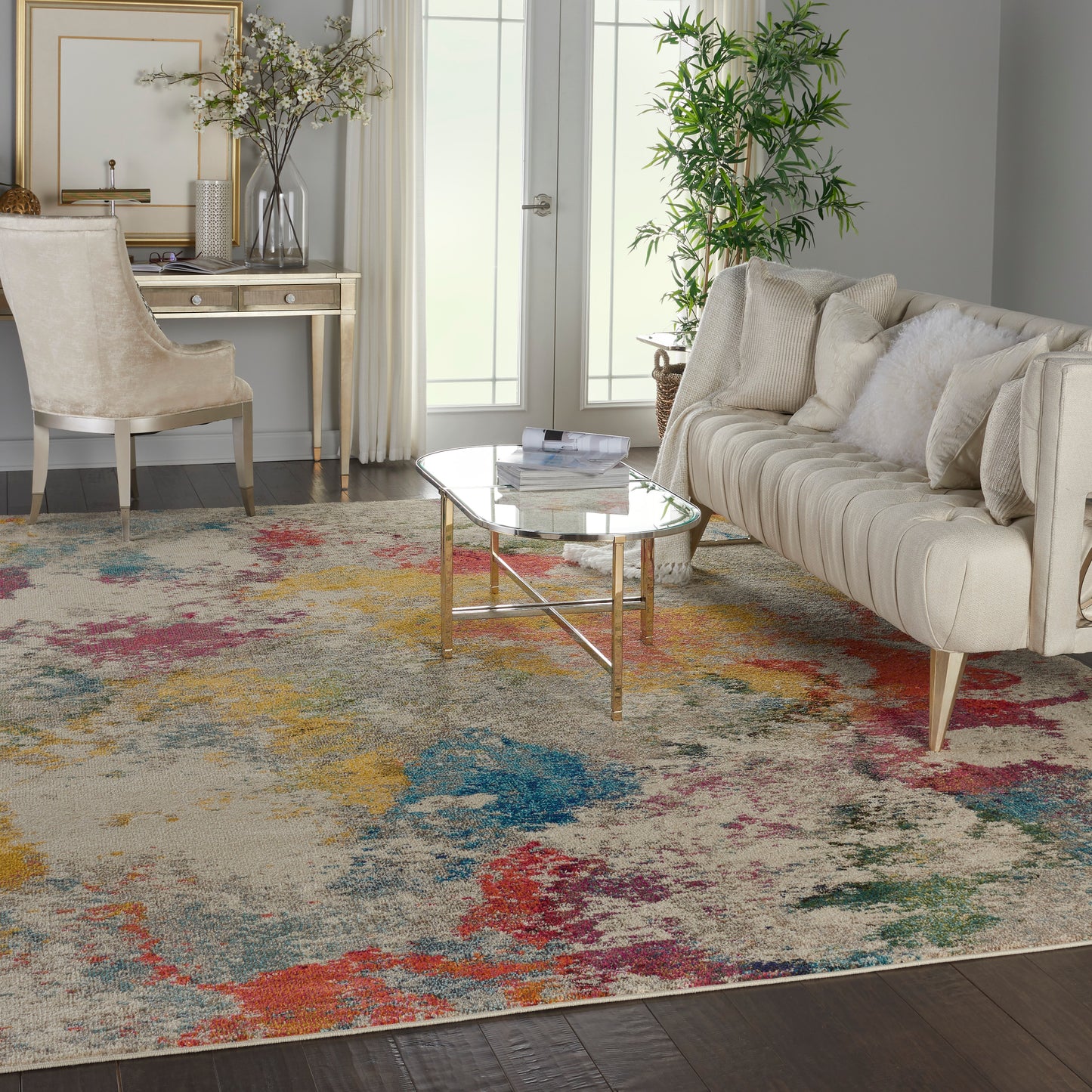 Nourison Celestial 10' x 14' Ivory/Multicolor Modern & Contemporary Indoor Rug