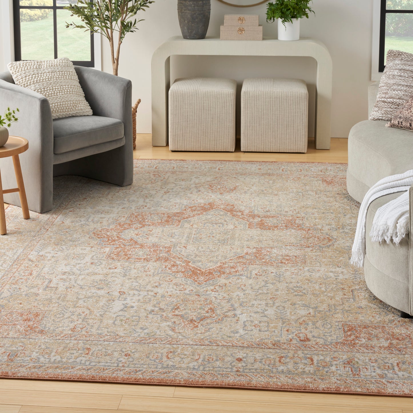 Nourison Nourison Essentials Persian 6' x 9' Beige Rust Vintage Rug