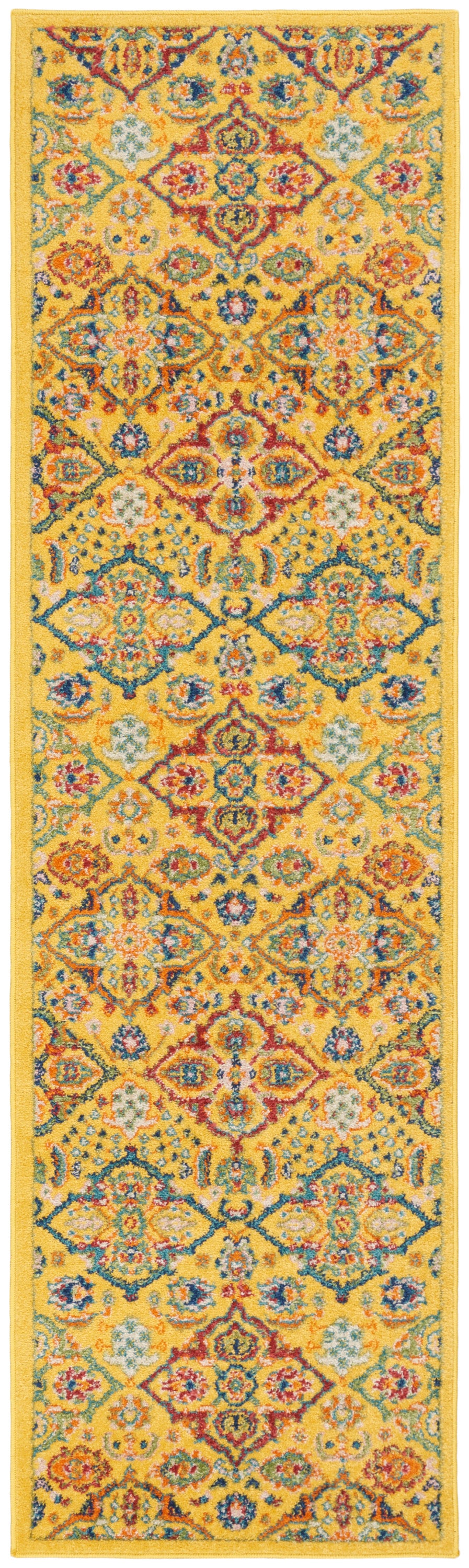 Nourison Allur 2'3" x 7'6" Yellow Multicolor Bohemian Indoor Rug