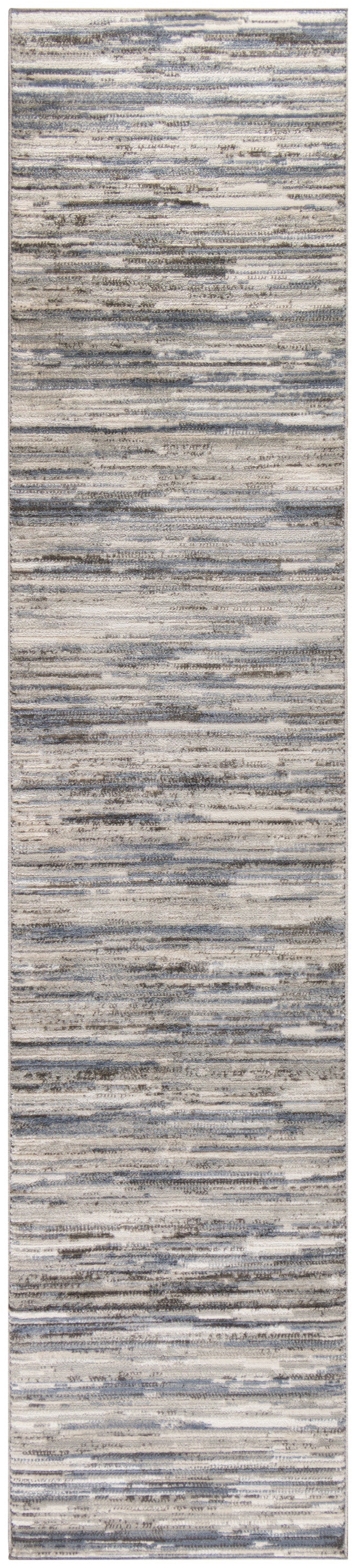 Nourison Serenity Home 2'2" x 7'6" Ivory Grey Blue Modern Indoor Rug