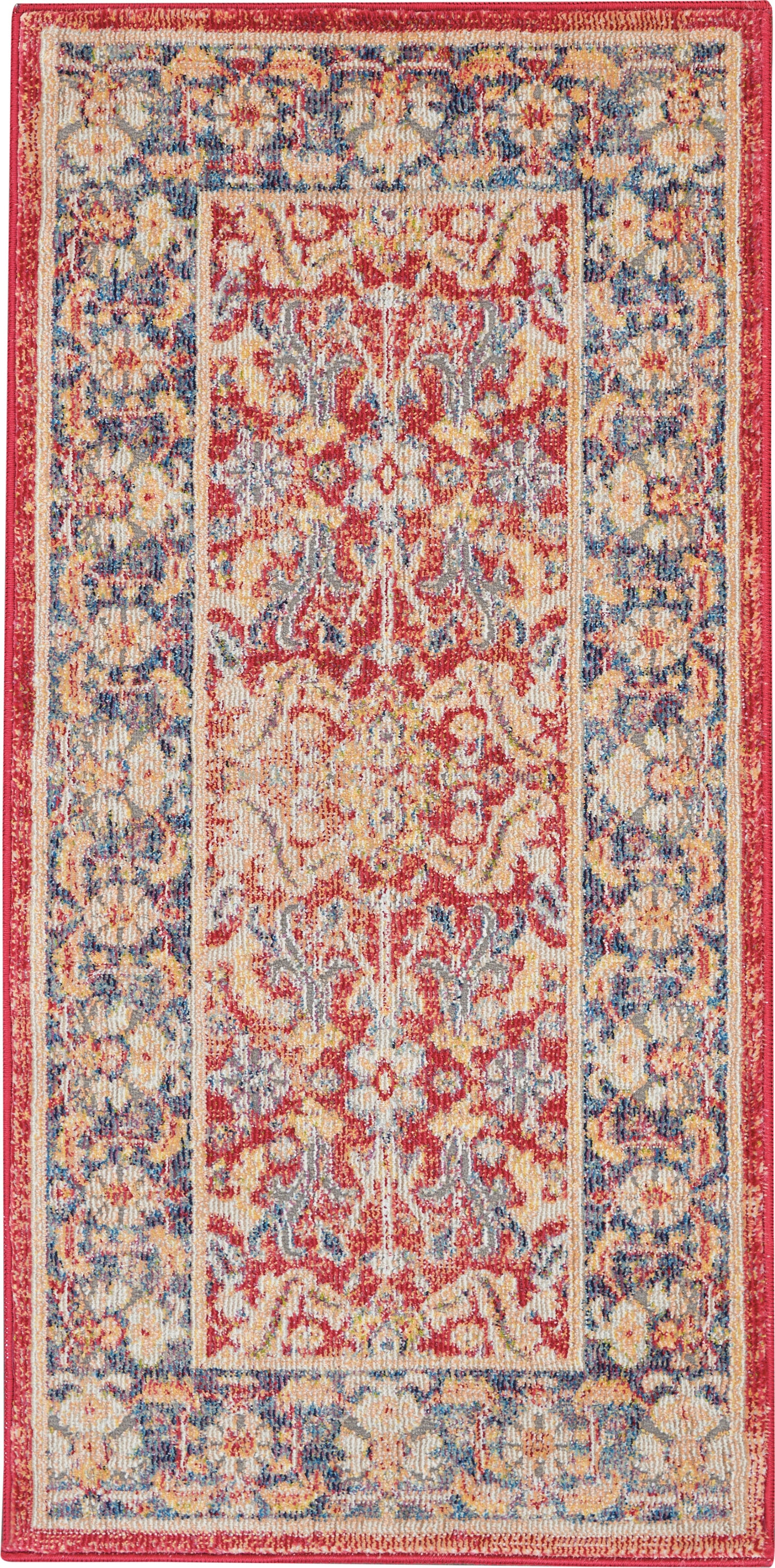 Nourison Ankara Global 2' x 4' Red Vintage Indoor Rug