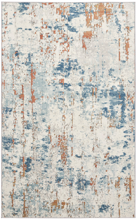 Nourison Quarry 3'9" x 5'9" Beige Blue Rust Modern Indoor Rug