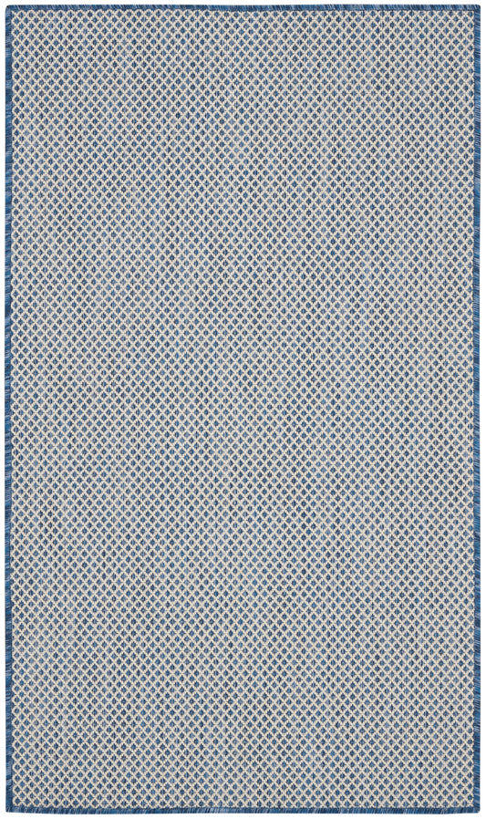 Nourison Courtyard 3' x 5' Ivory Blue Modern Rug