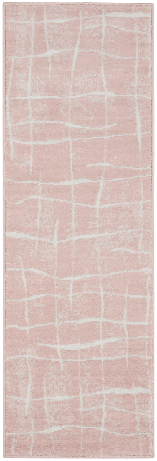 Nourison Whimsicle 2' x 8' Pink Ivory Modern Indoor Rug