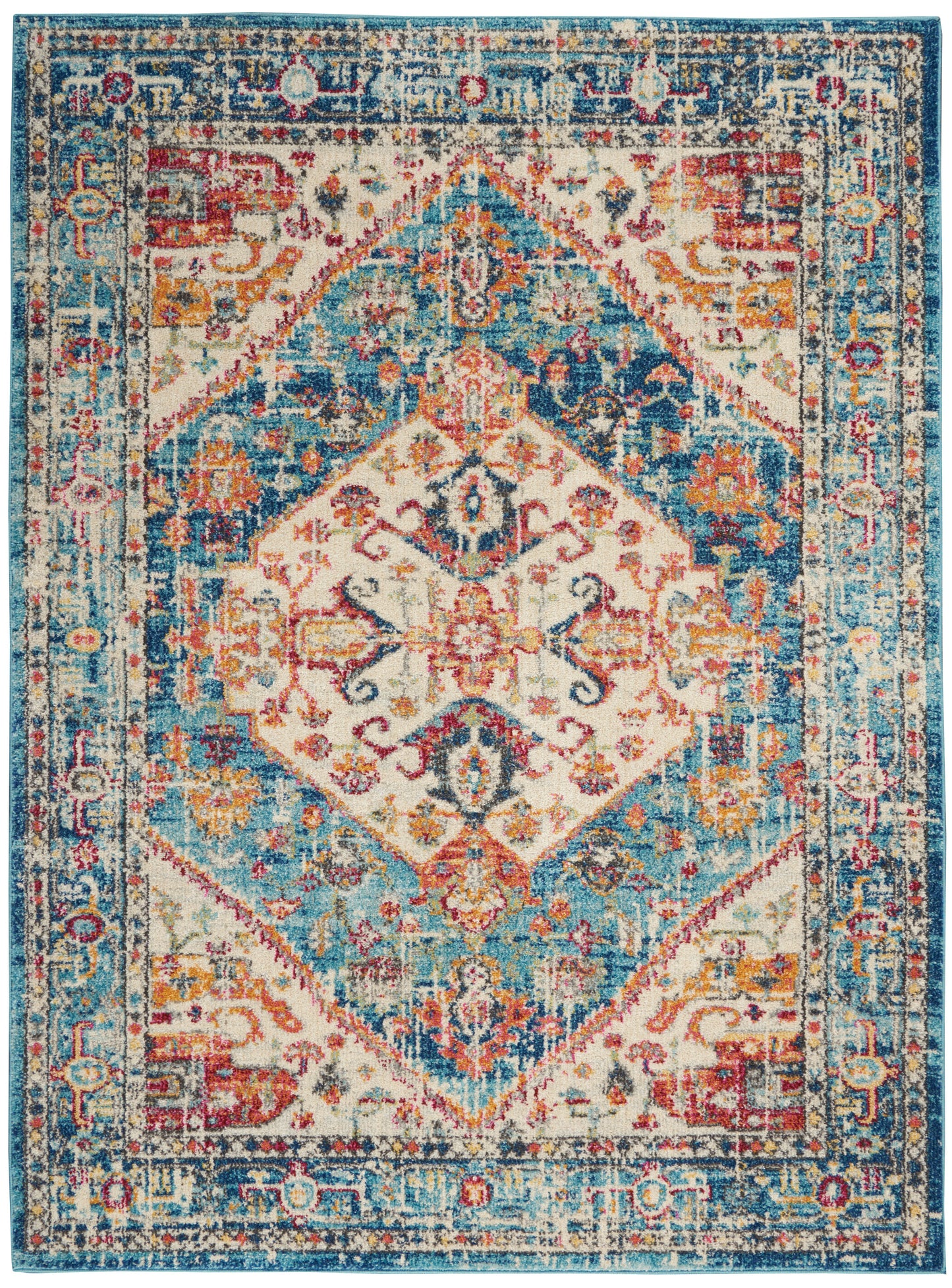 Nourison Passion 3'9" x 5'9" Ivory/Light Blue Bohemian Indoor Rug