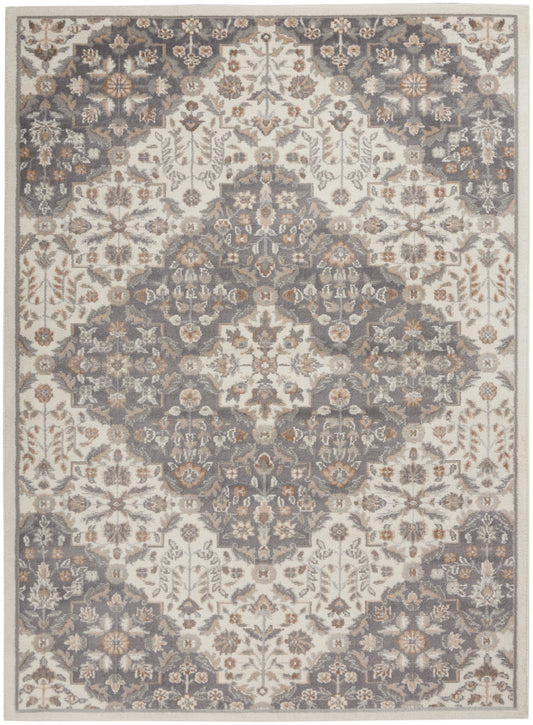 Nourison Elation 4' x 6' Ivory Grey Transitional Indoor Rug