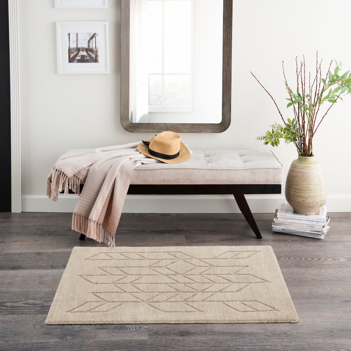 Nourison Alessia 2' x 3' Beige Modern Indoor Rug