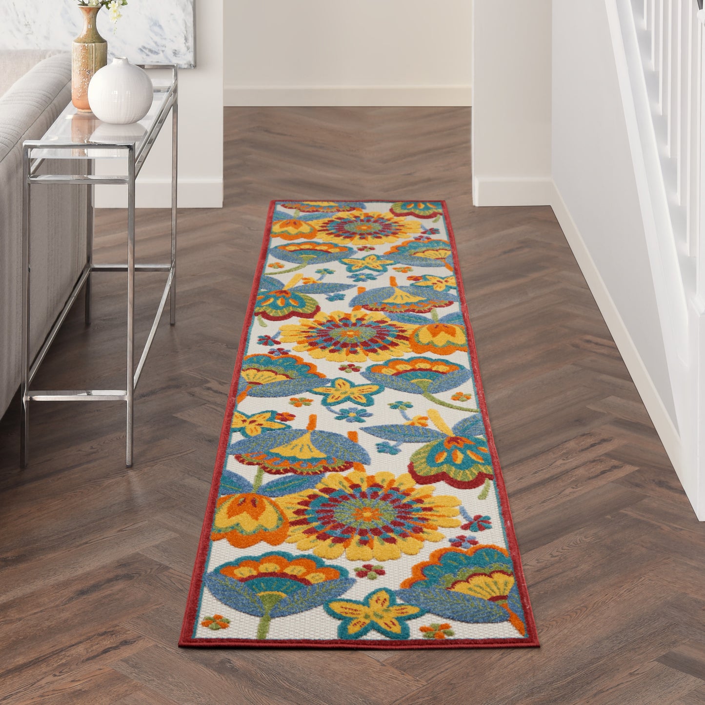 Nourison Aloha 2'3" x 12' Multicolor Contemporary Rug