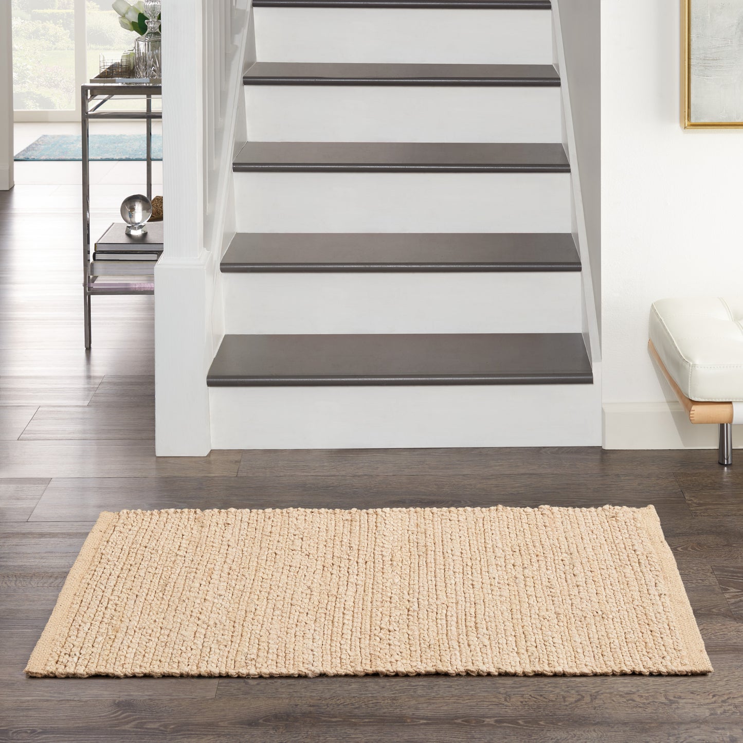 Nourison Natural Jute 2' x 3' Bleached Farmhouse Indoor Rug