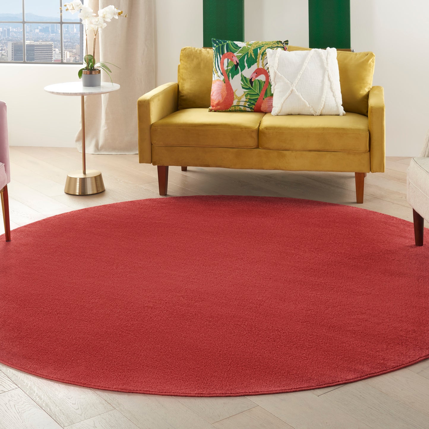 Nourison Nourison Essentials 8' x Round Brick Red Outdoor Rug