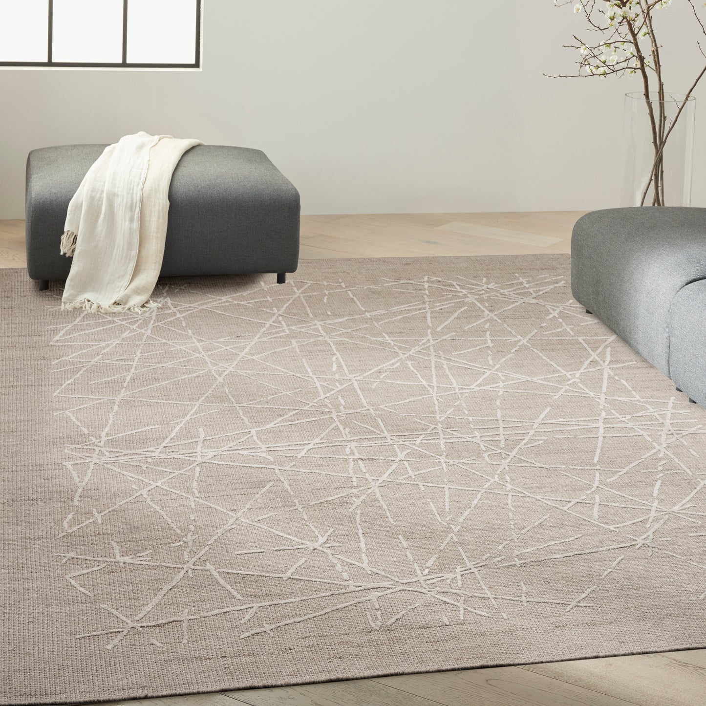 Calvin Klein CK044 Wander 8'6" x 11'6" Taupe Modern Indoor Rug