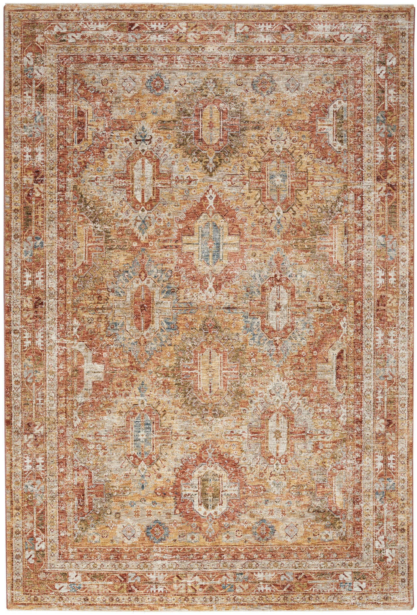 Nourison Sahar 7'10" x 10'4" Rust Vintage Indoor Rug