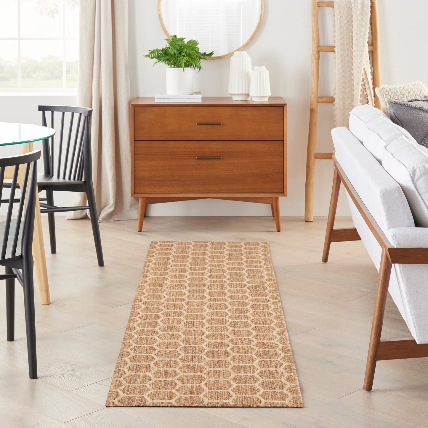 Nourison Twist Reversible 2'2" x 8' Natural Modern Rug