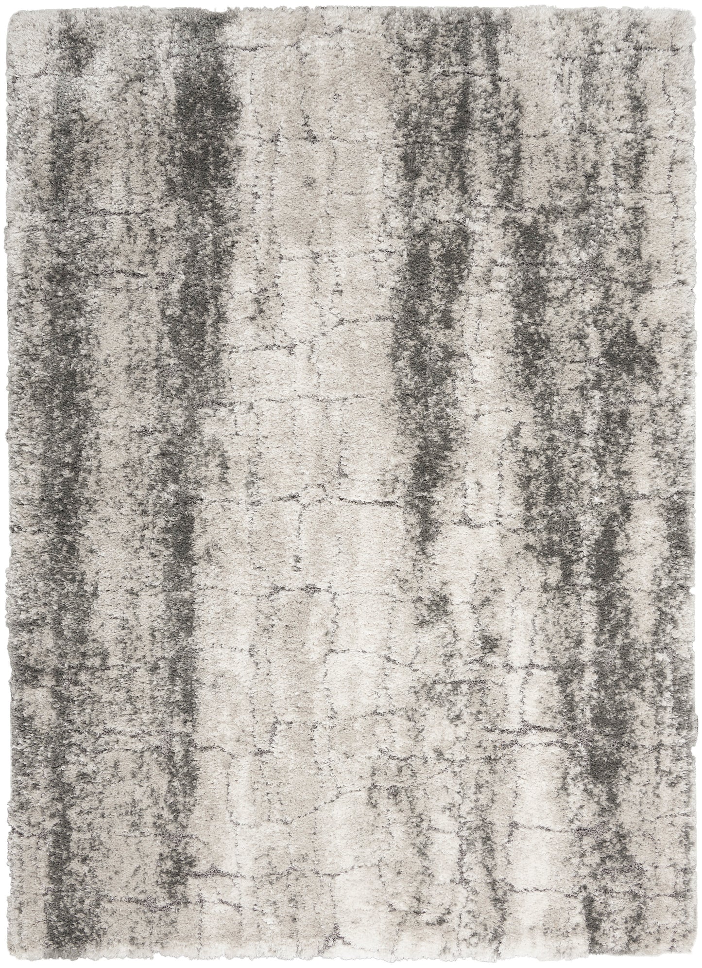 Nourison Dreamy Shag 4' x 6' Ivory Charcoal Shag Indoor Rug