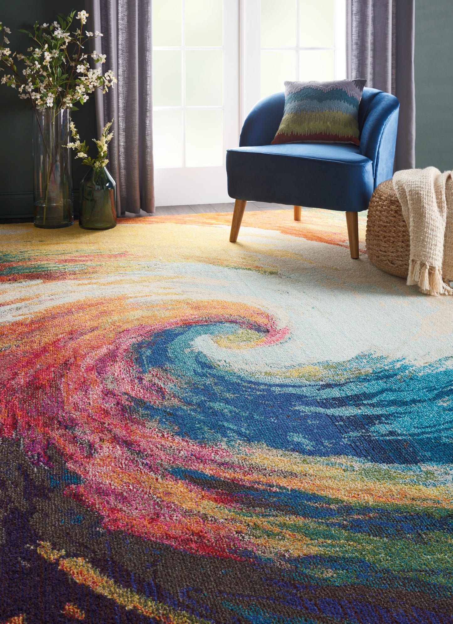 Nourison Celestial 7'10" x 10'6" Wave Modern Indoor Rug