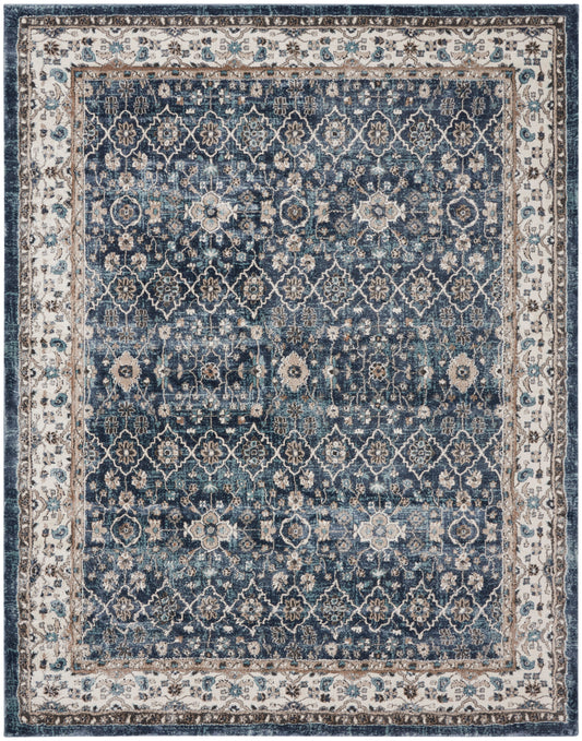 Nourison American Manor 7'10" x 9'10" Blue Ivory Vintage Indoor Rug