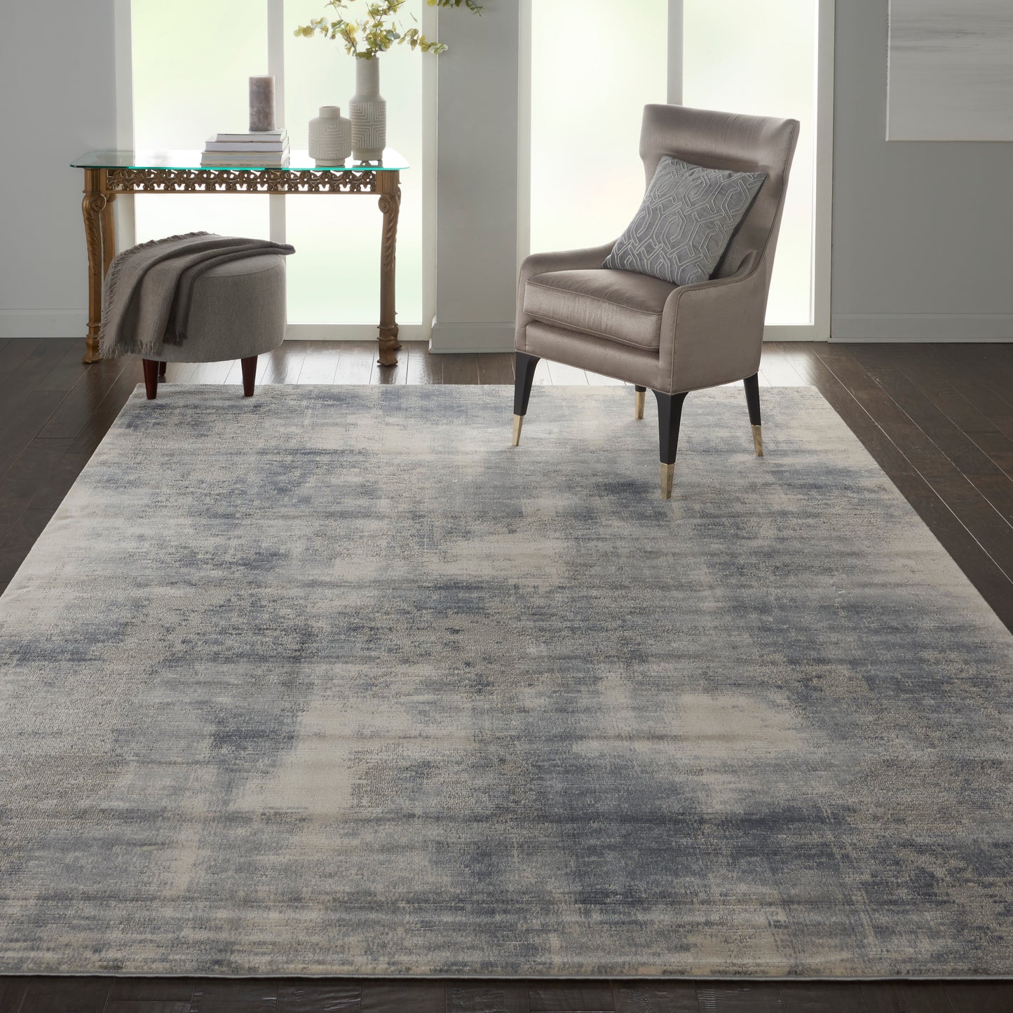 Nourison Rustic Textures 7'10" x 10'6" Blue Ivory Modern Indoor Rug