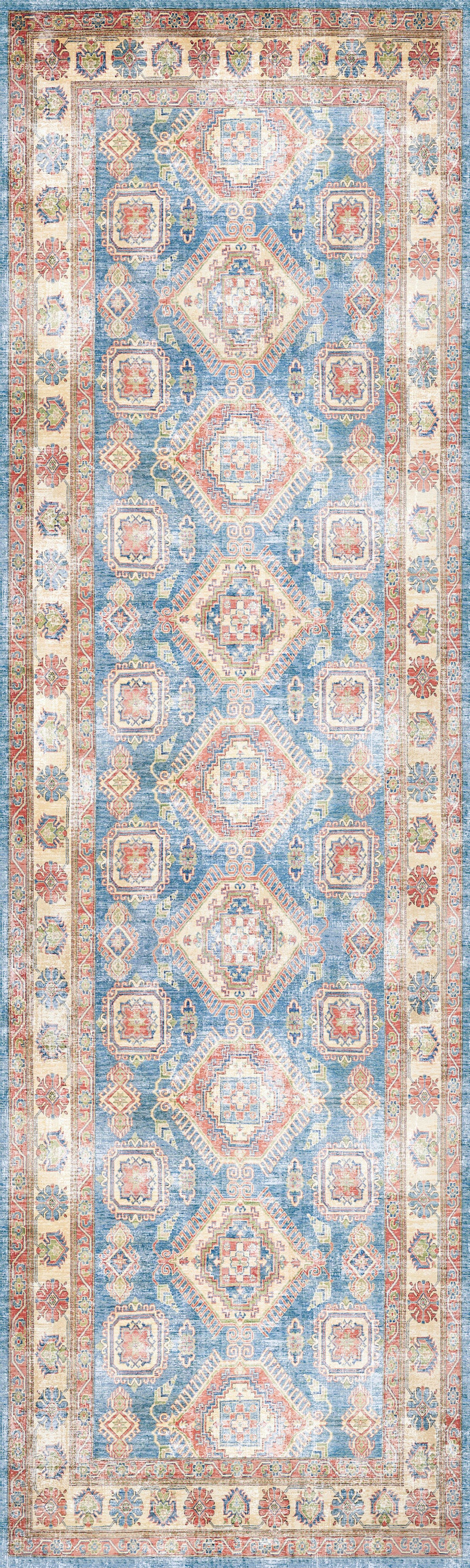 Nourison Fulton 2'3" x 7'6" Blue Ivory Vintage Indoor Rug