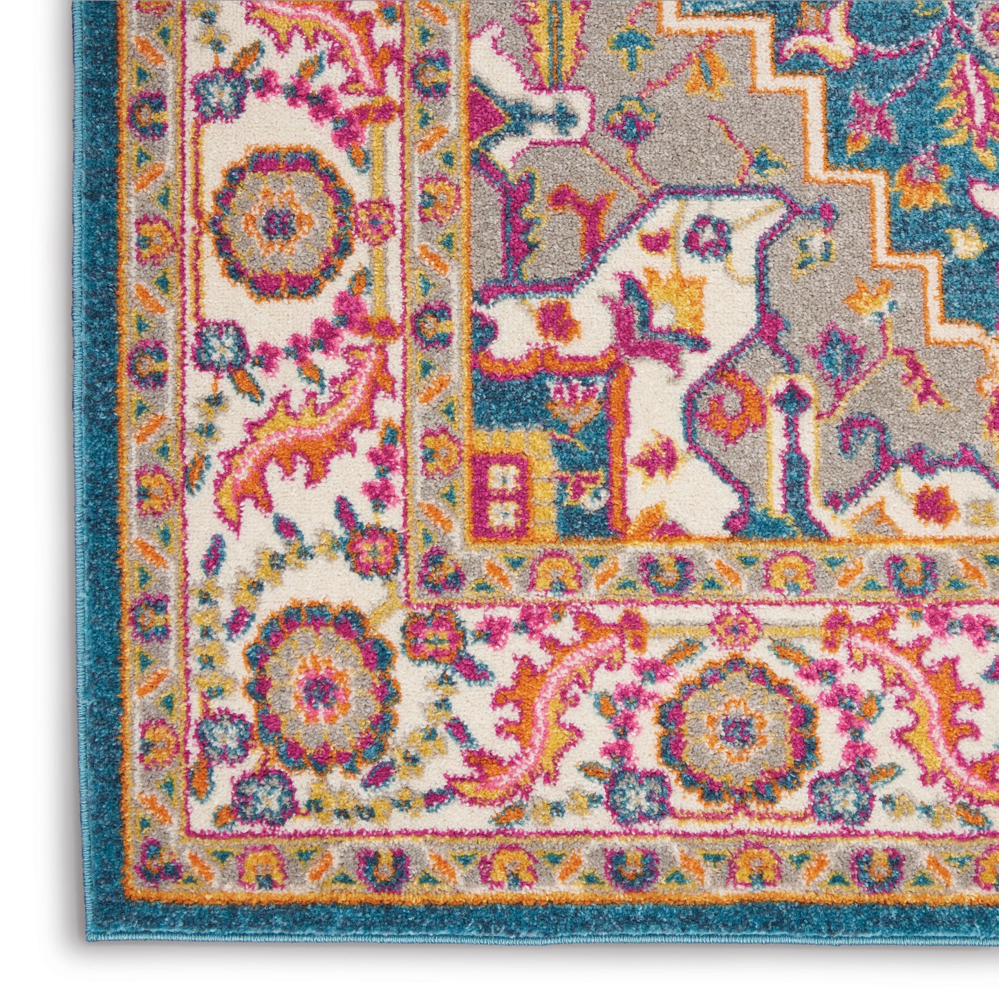 Nourison Passion 5'3" x 7'3" Teal Multicolor Bohemian Indoor Rug