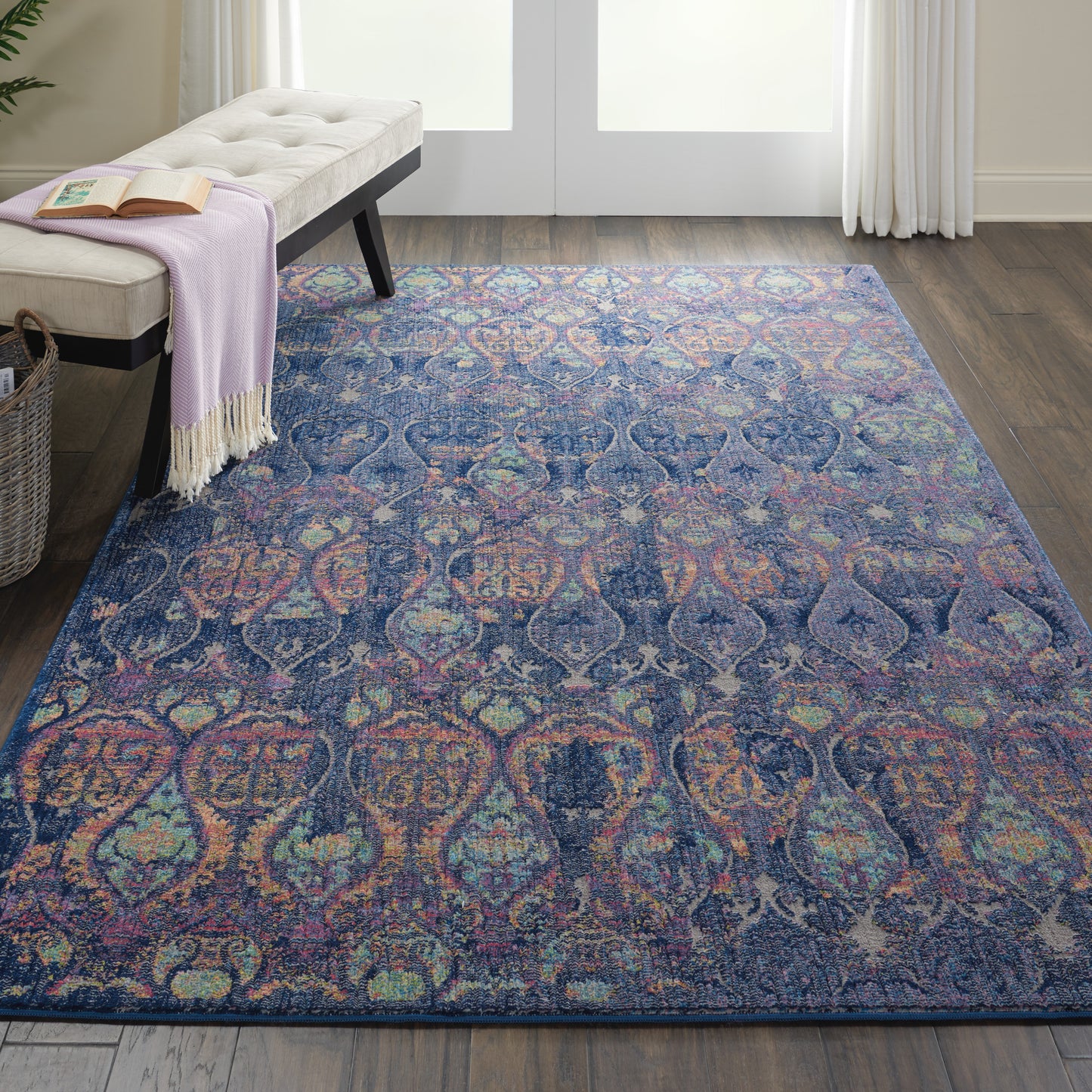 Nourison Ankara Global 5'3" x 7'6" Navy Multicolor Bohemian Indoor Rug