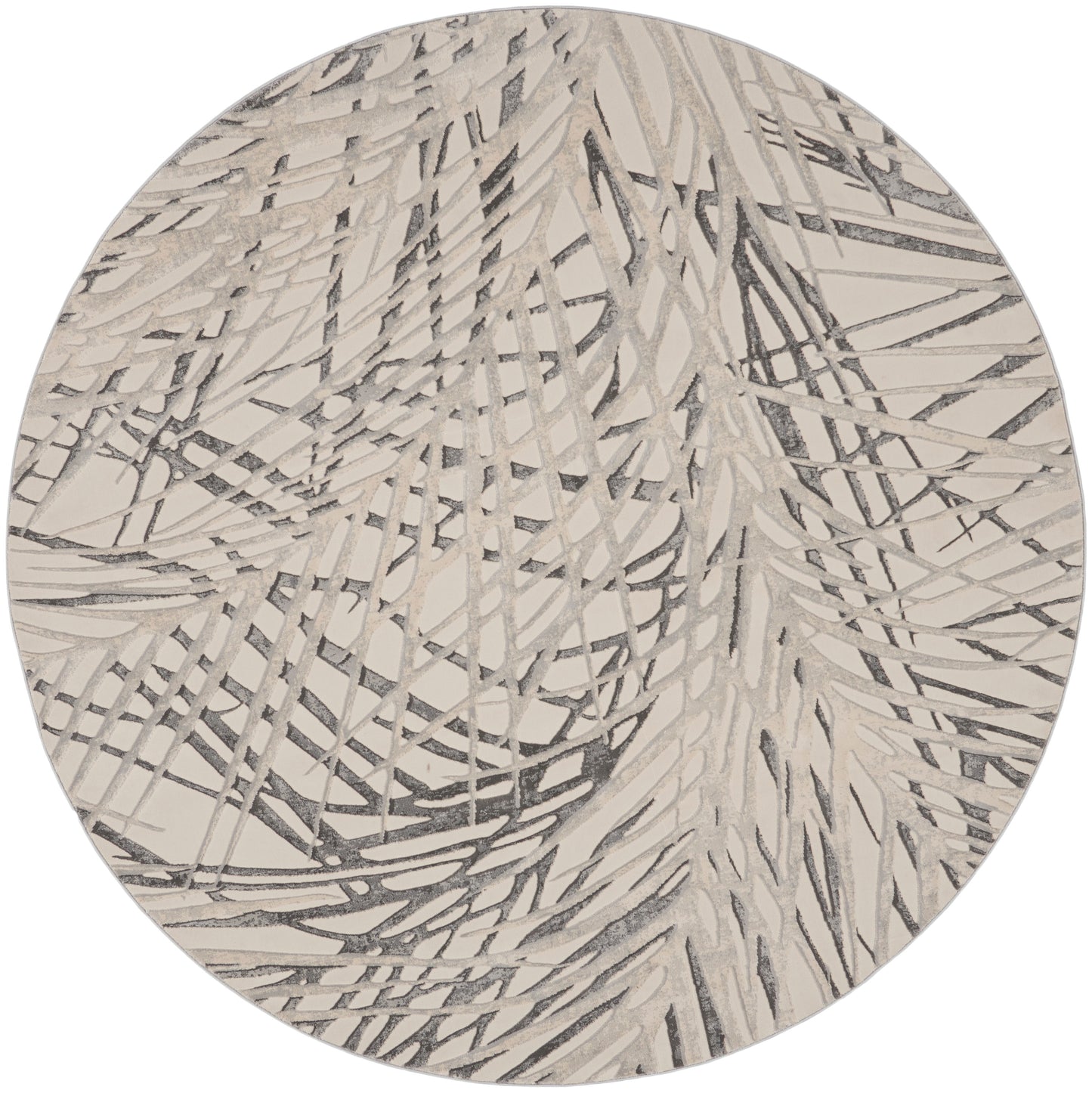 Nourison Rustic Textures 7’10” x Round Ivory/Grey Modern Indoor Rug