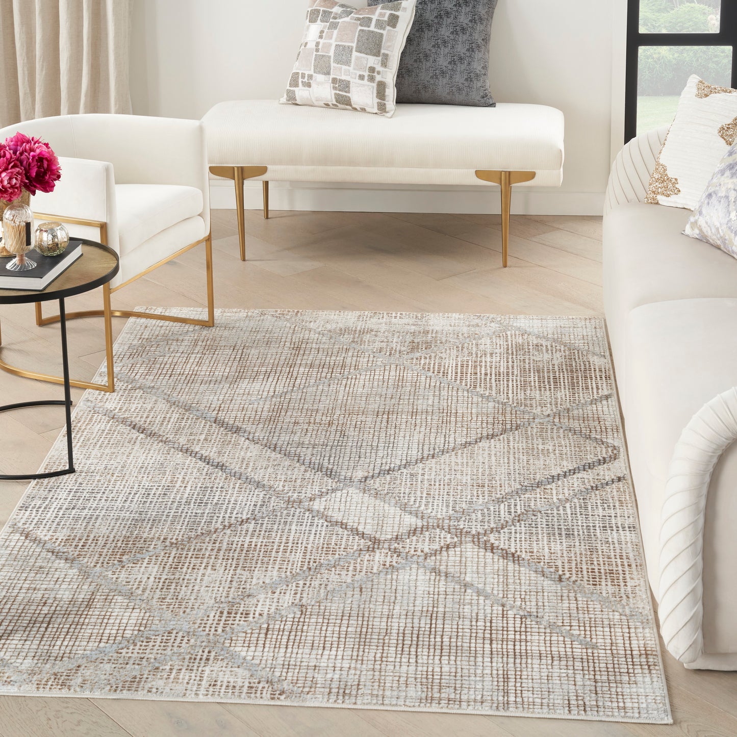 Inspire Me! Home Décor Iliana 5'3" x 7'3" Grey Mocha Modern Indoor Rug