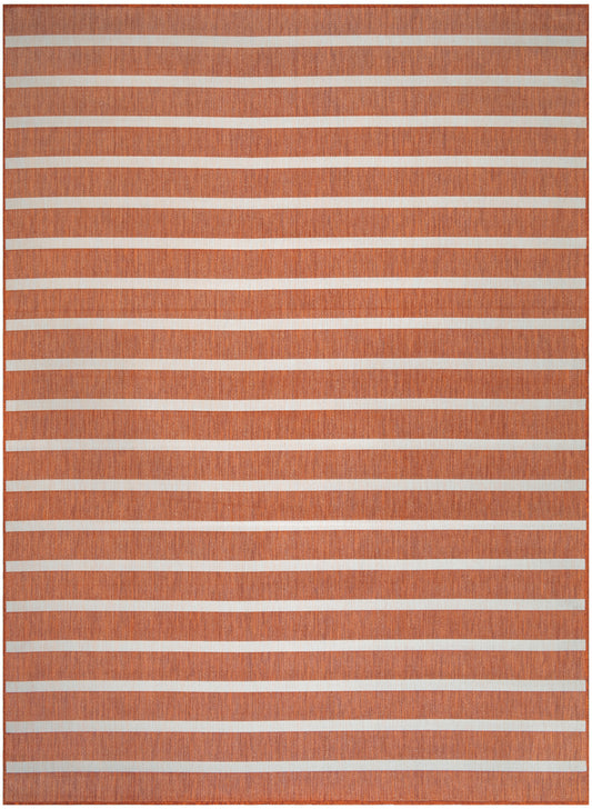 Nourison Positano 8' x 10' Terracotta Ivory Modern Rug