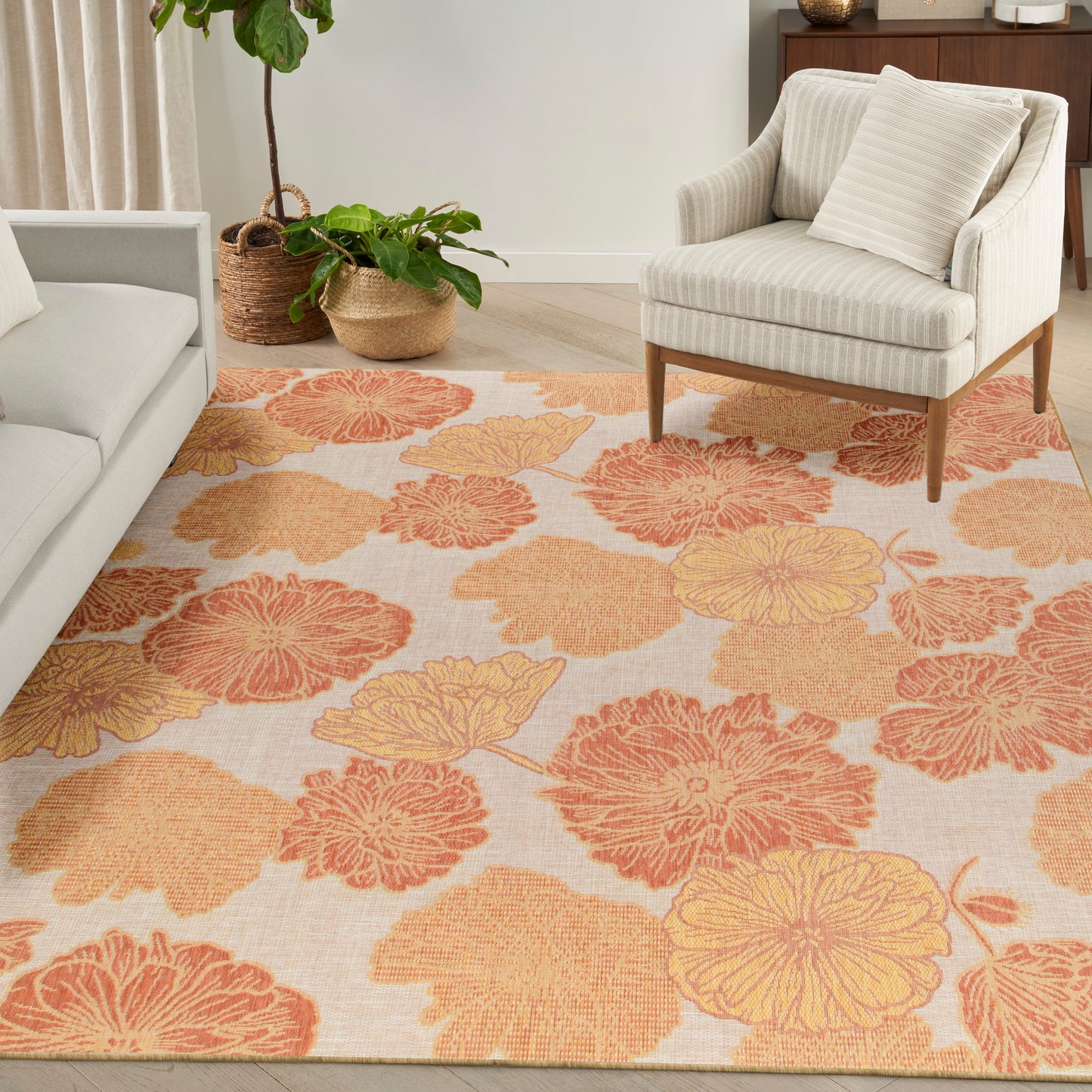 Nourison Garden Oasis 8' x 10' Coral Tropical Rug