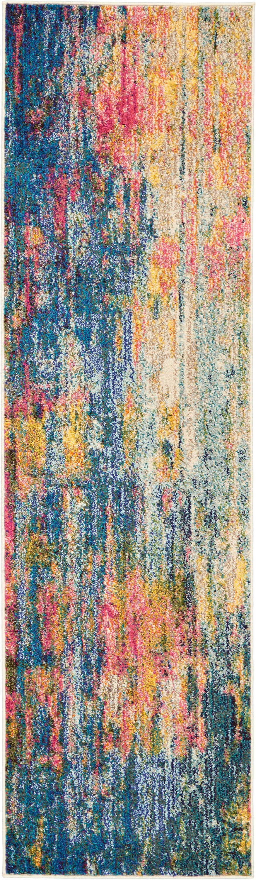 Nourison Celestial 2' x 6' Blue Yellow Modern & Contemporary Indoor Rug