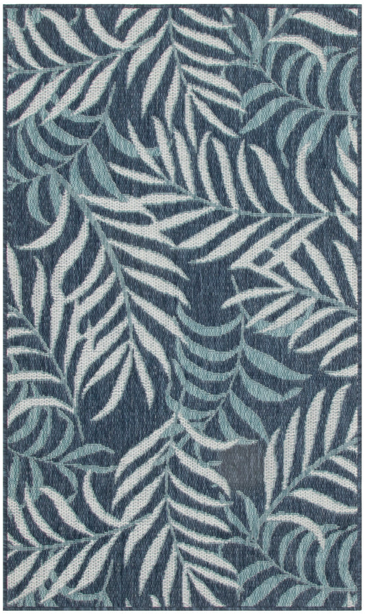 Nourison Garden Oasis 3' x 5' Navy Tropical Rug