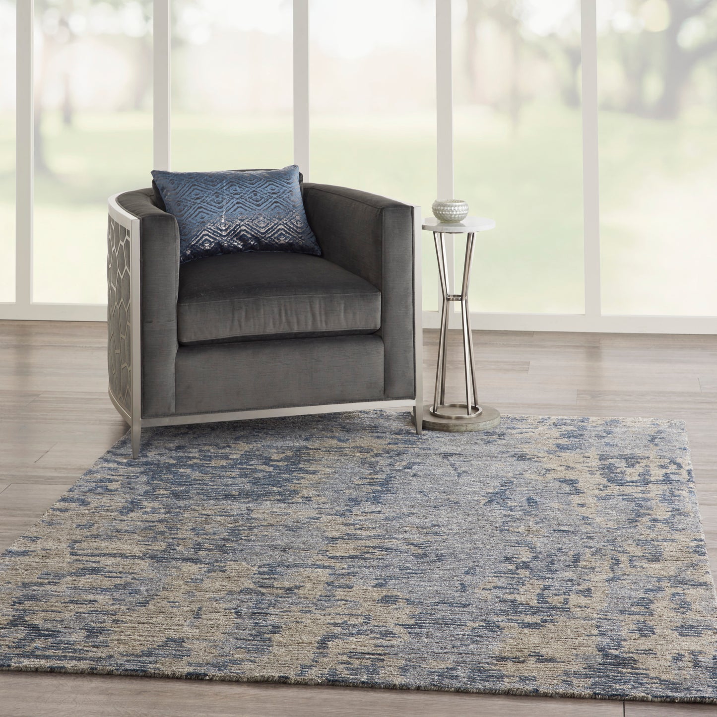 Nourison Ellora 5'6" x 7'5" Graphite Modern Indoor Rug