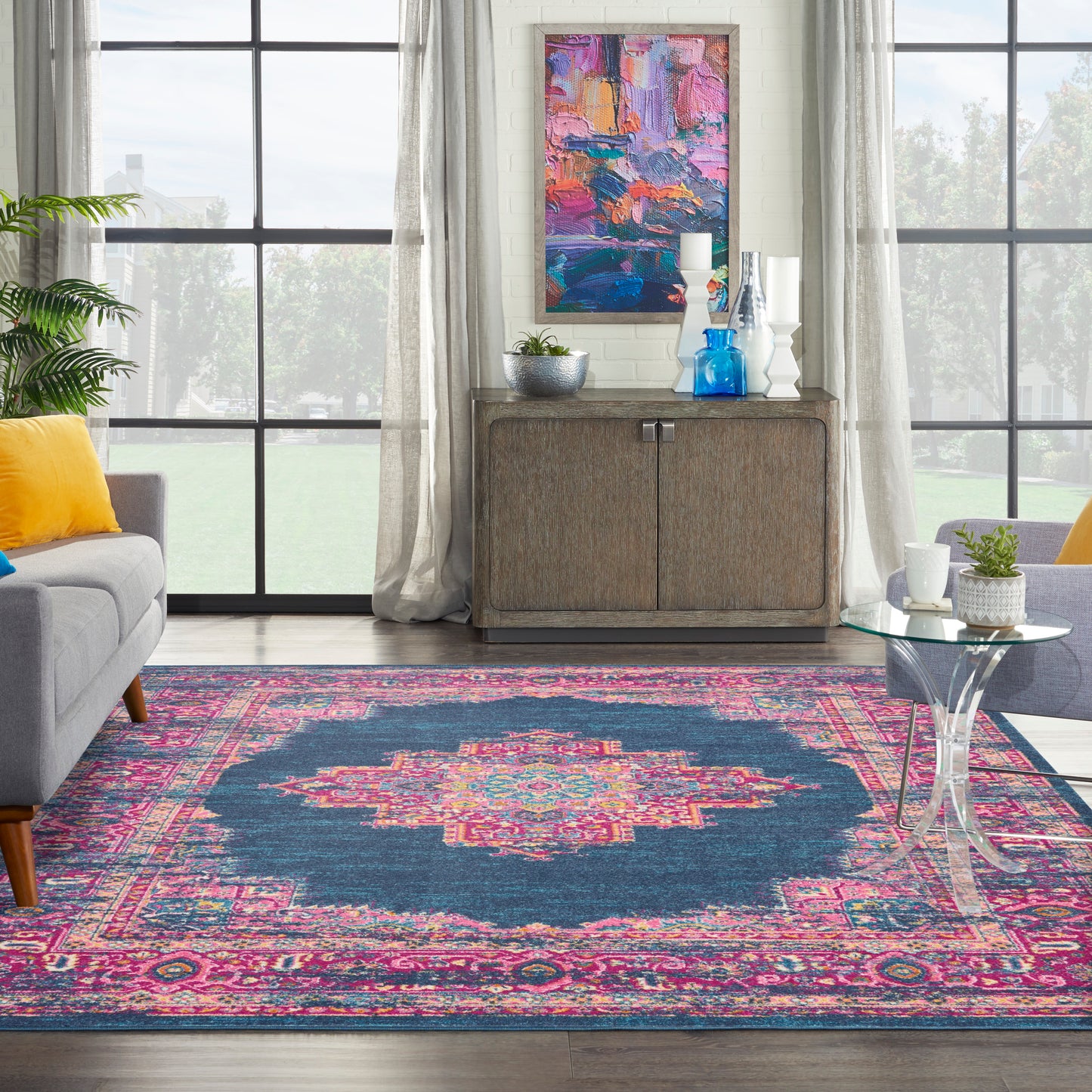 Nourison Passion 8' x 10' Blue Bohemian Indoor Rug