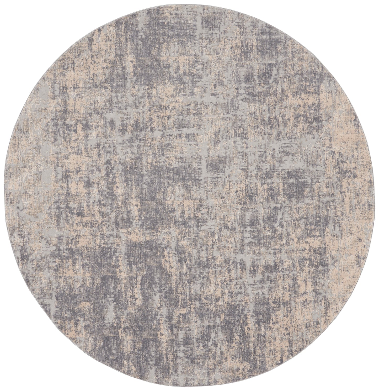 Nourison Rustic Textures 7’10” x Round Ivory/Silver Modern Indoor Rug