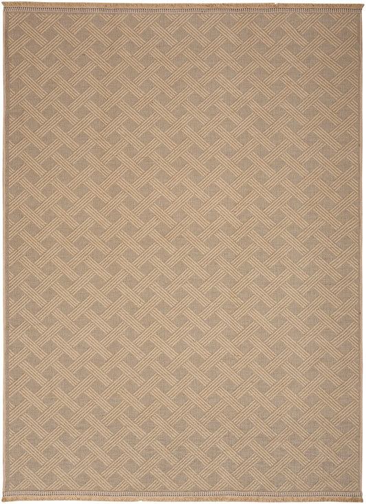 Nourison Washable Jute 3'11" x 5'11" Natural Modern Indoor Rug