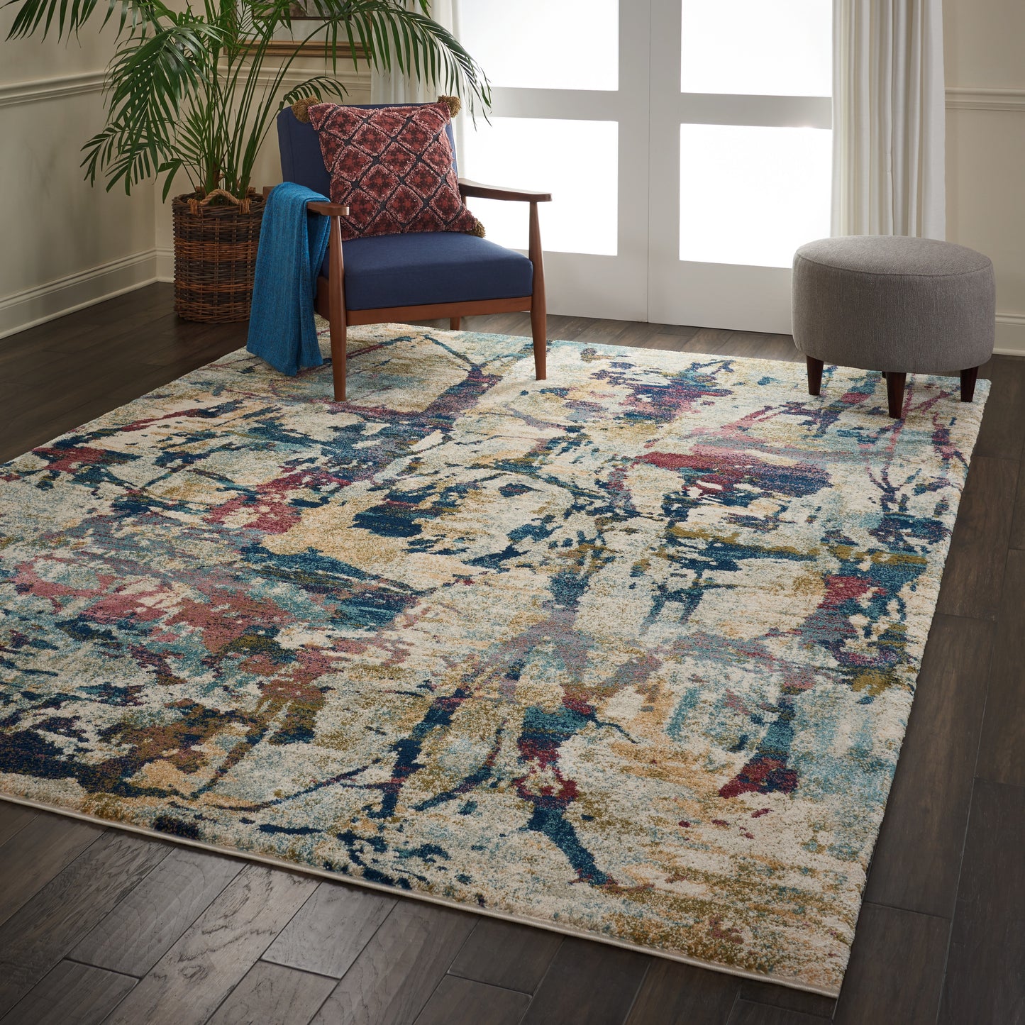 Nourison Fusion 9'6" x 13' Cream Multicolor Modern Indoor Rug