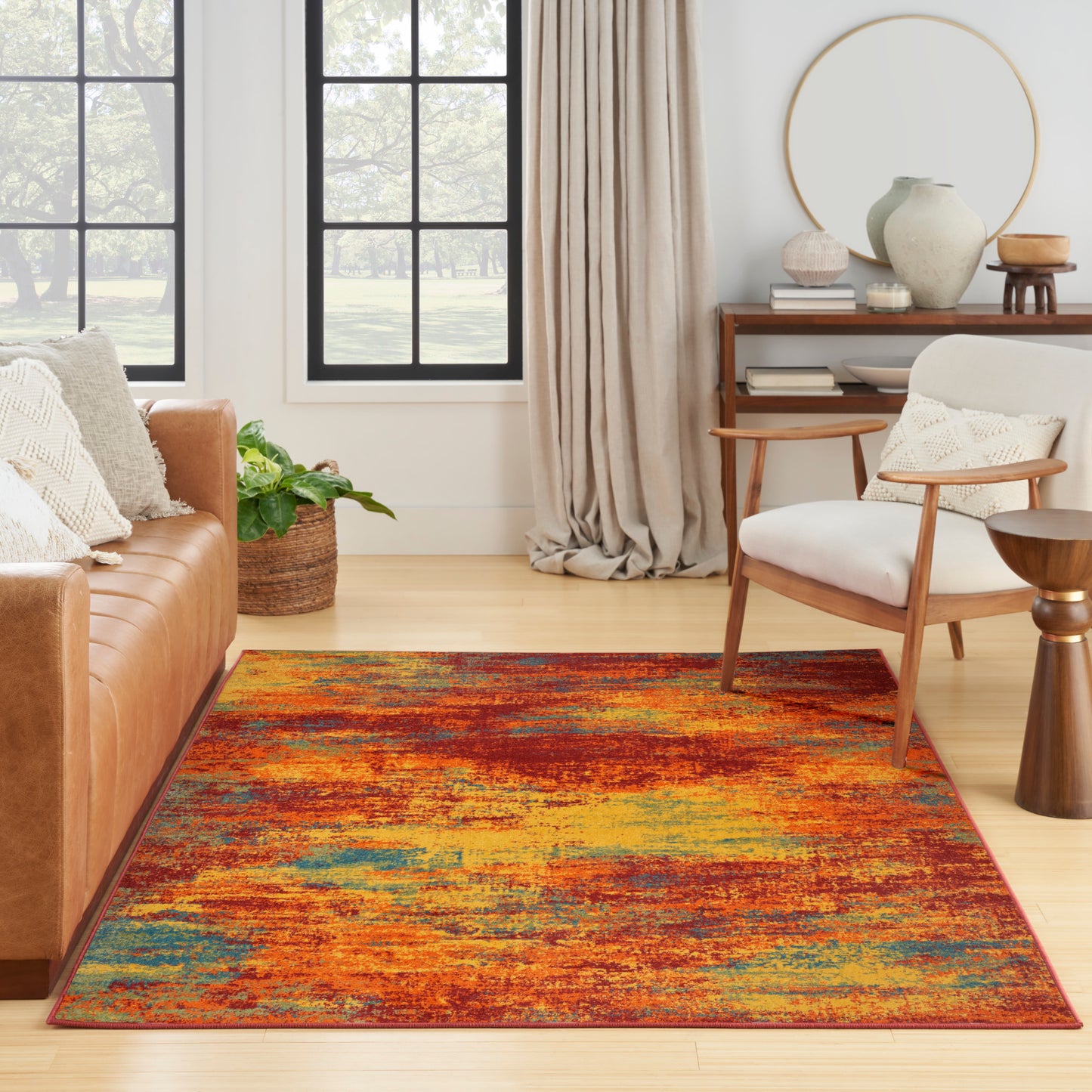 Nourison Nourison Essentials 4' x 6' Flame Modern Rug