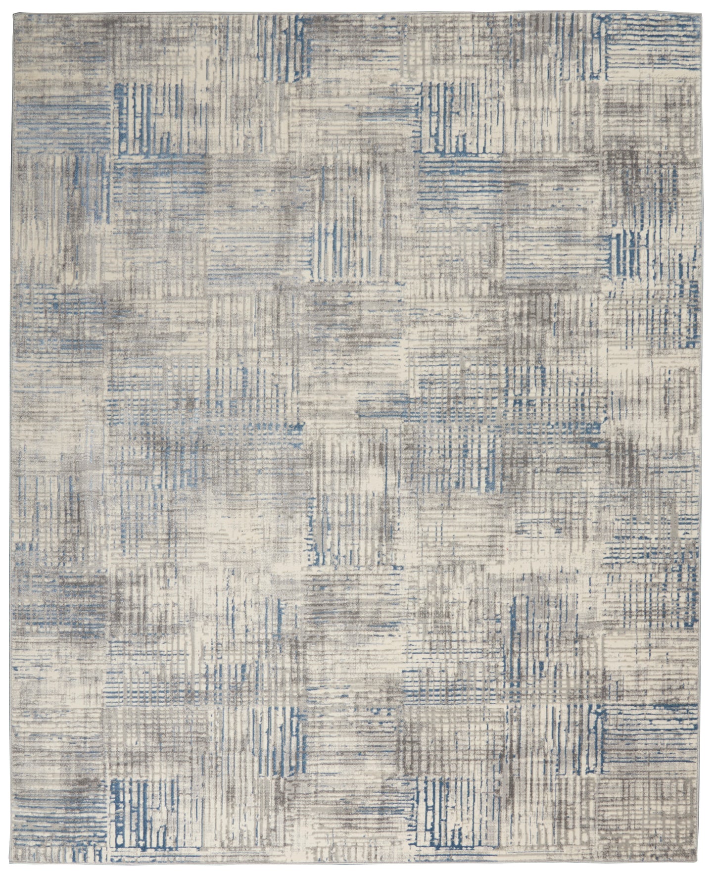 Nourison Solace 8' x 10' Ivory/Grey/Blue Modern Indoor Rug