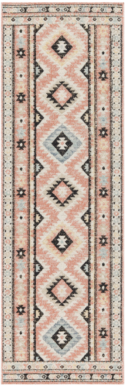 Nourison Washable Decor 2' x 6' Ivory Multicolor Bohemian Indoor Rug