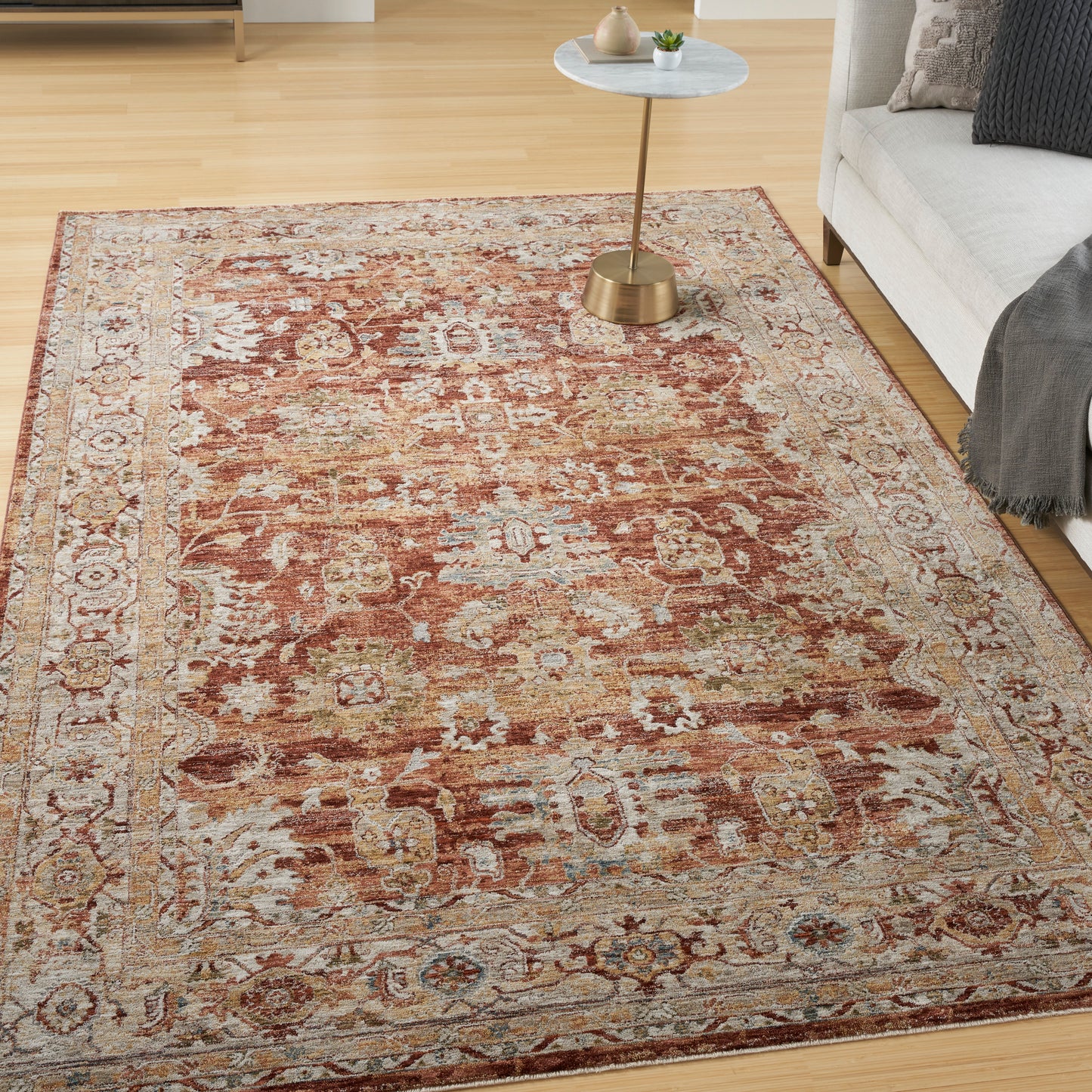 Nourison Sahar 7'10" x 10'4" Rust Persian Indoor Rug