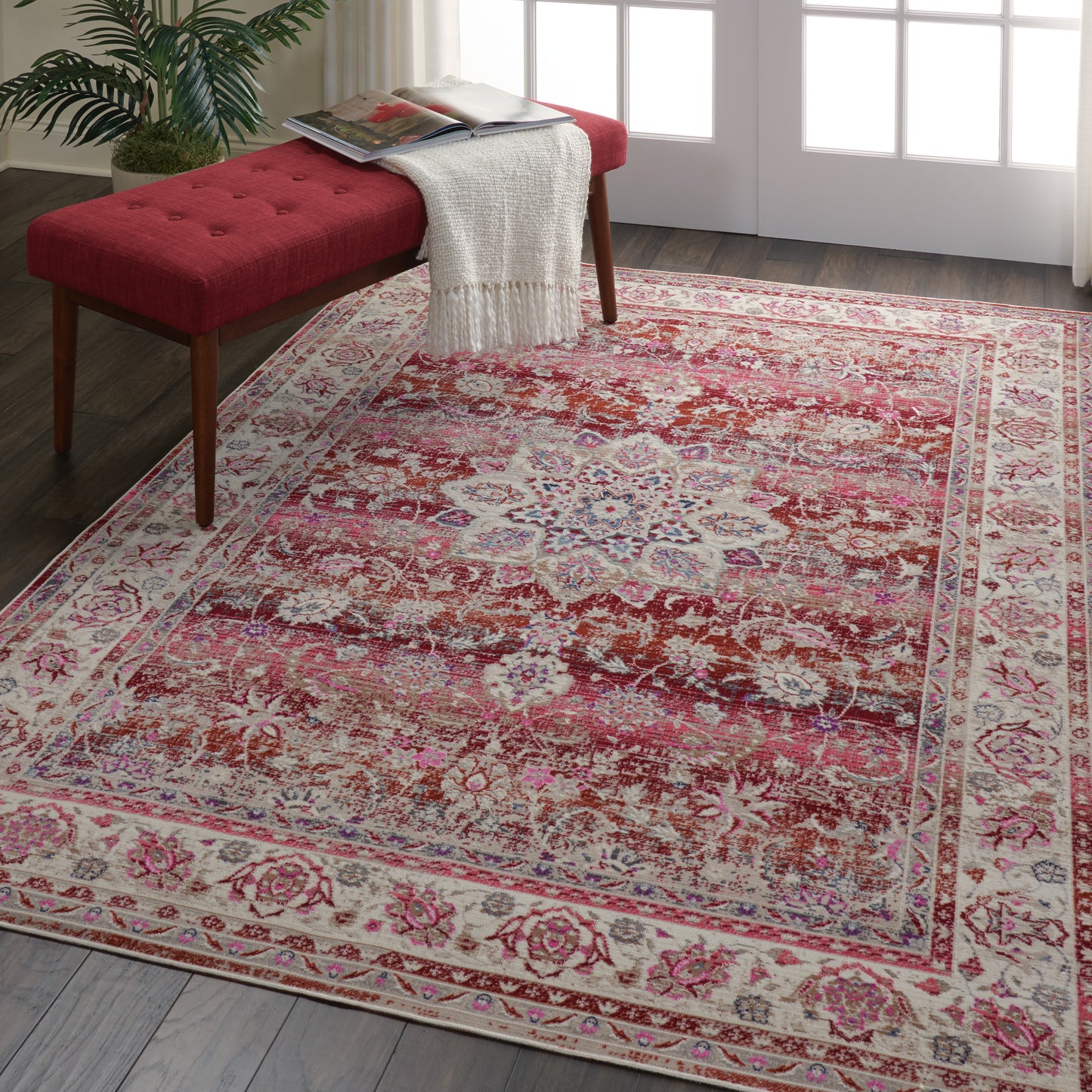 Nourison Vintage Kashan 4' x 6' Red Vintage Indoor Rug