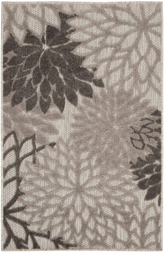 Nourison Aloha 3' x 5' Silver Grey Tropical Rug