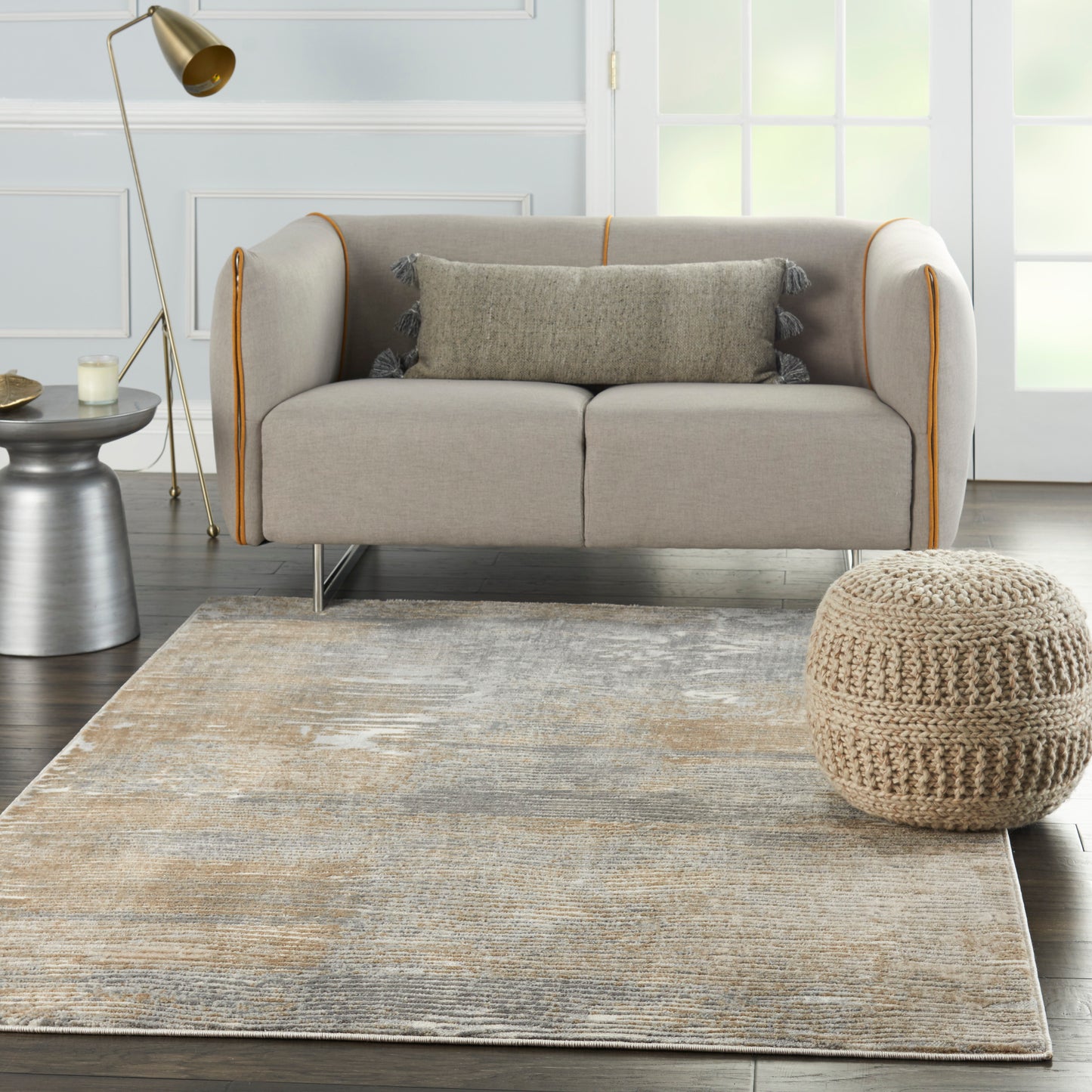 Nourison Solace 5'3" x 7'3" Grey Beige Modern Indoor Rug