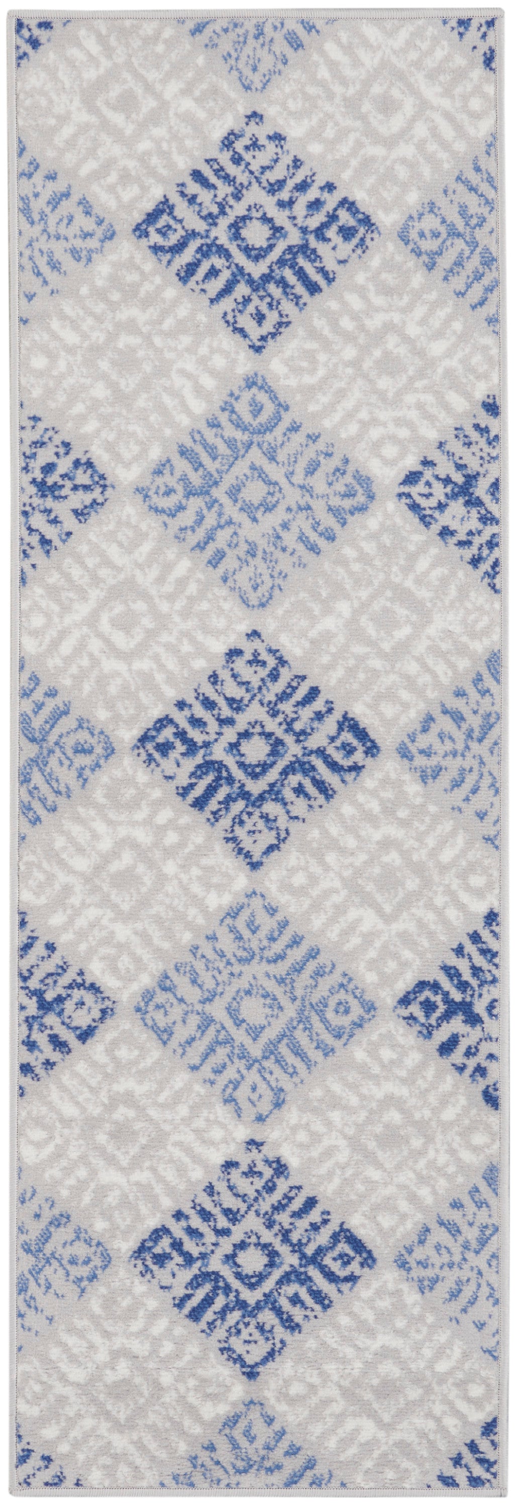 Nourison Whimsicle 2' x 6' Grey Blue Bohemian Indoor Rug