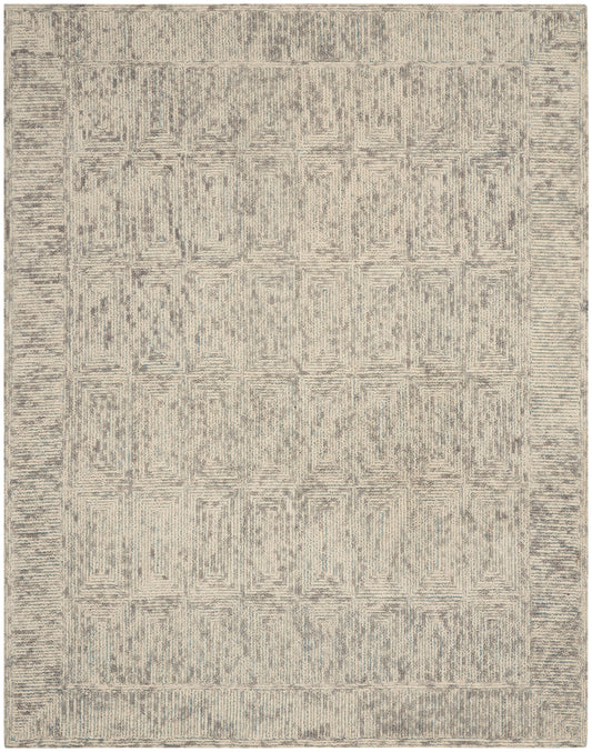 Nourison Colorado 7'9" x 9'9" Ivory Grey Teal Modern Indoor Rug