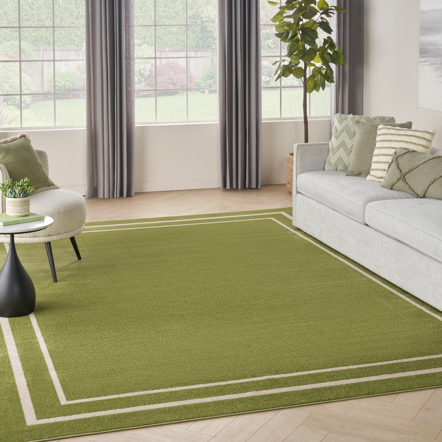 Nourison Nourison Essentials 9' x 12' Green Ivory Contemporary Rug