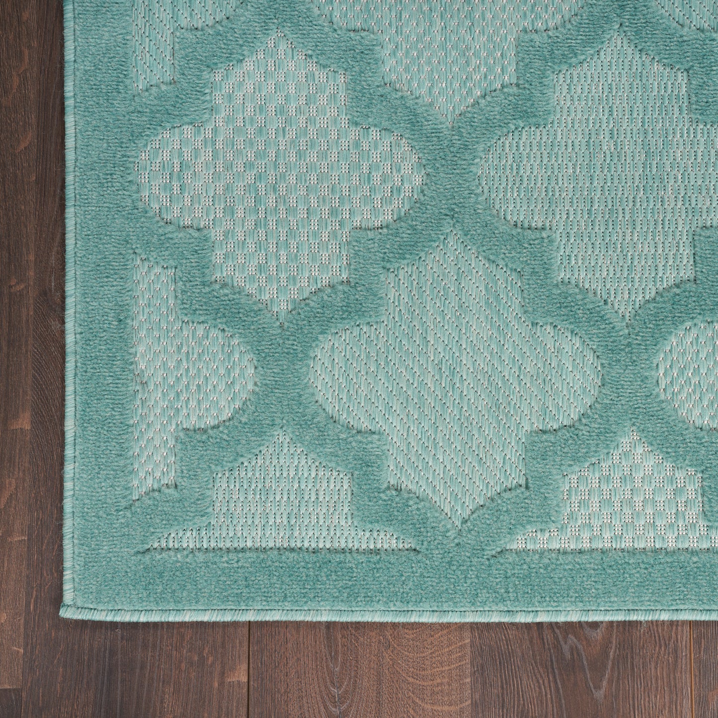 Nourison Easy Care 7' x 10' Aqua Teal Modern Rug