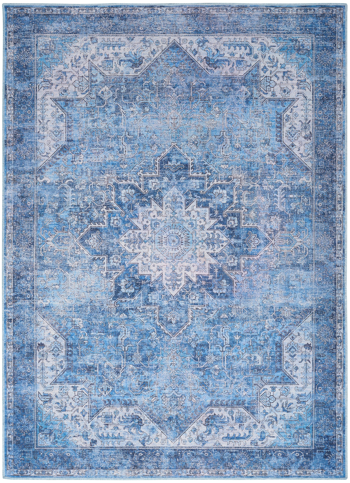 Nourison Nourison Washables 6' x 9' Blue Vintage Indoor Rug