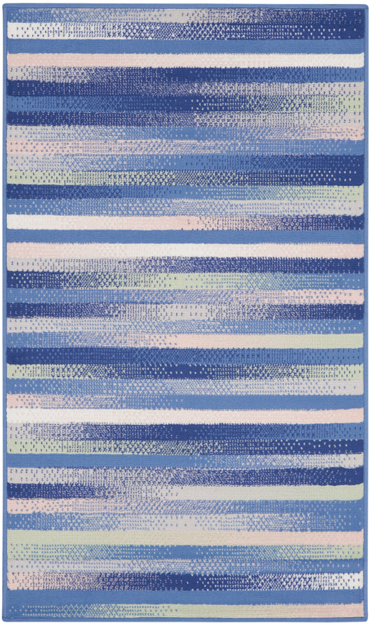 Nourison Whimsicle 3' x 5' Blue Multicolor Modern Indoor Rug